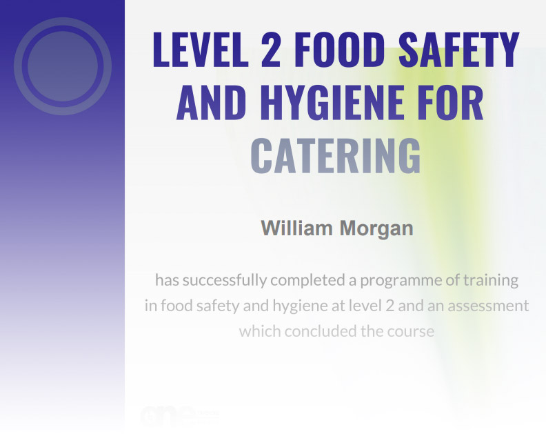Level 2 Food Safety and Hygiene For Catering